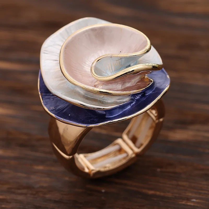 Colorful Swirl Statement Ring