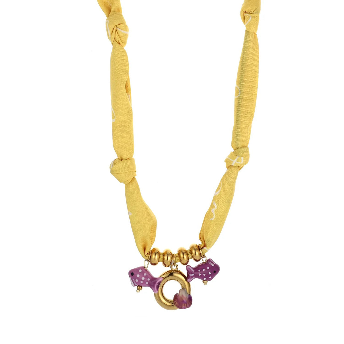 Initial Scarf Charm Necklace
