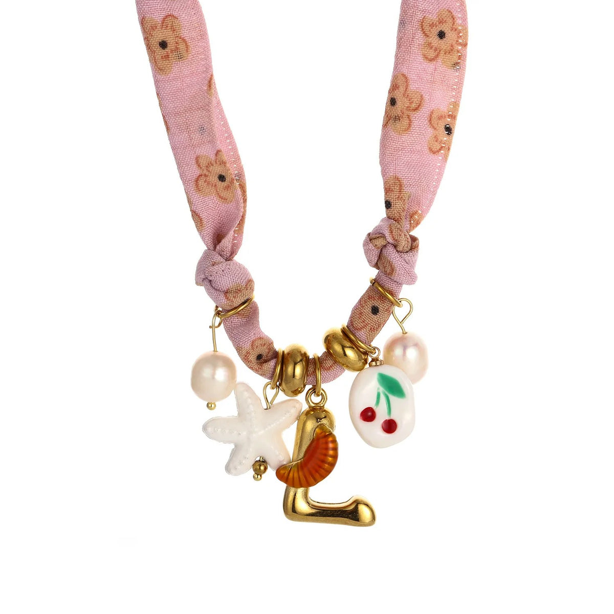 Initial Scarf Charm Necklace