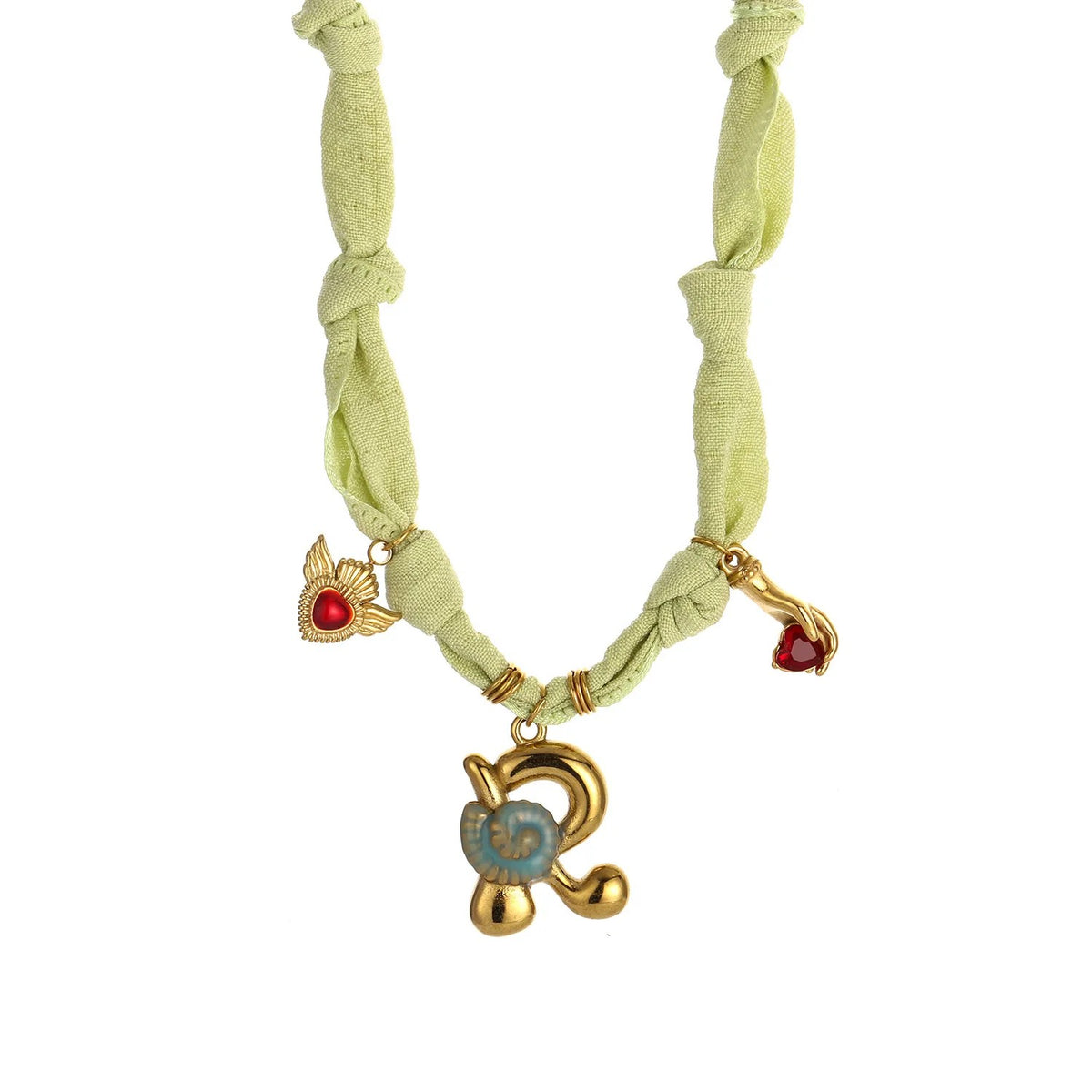 Initial Scarf Charm Necklace