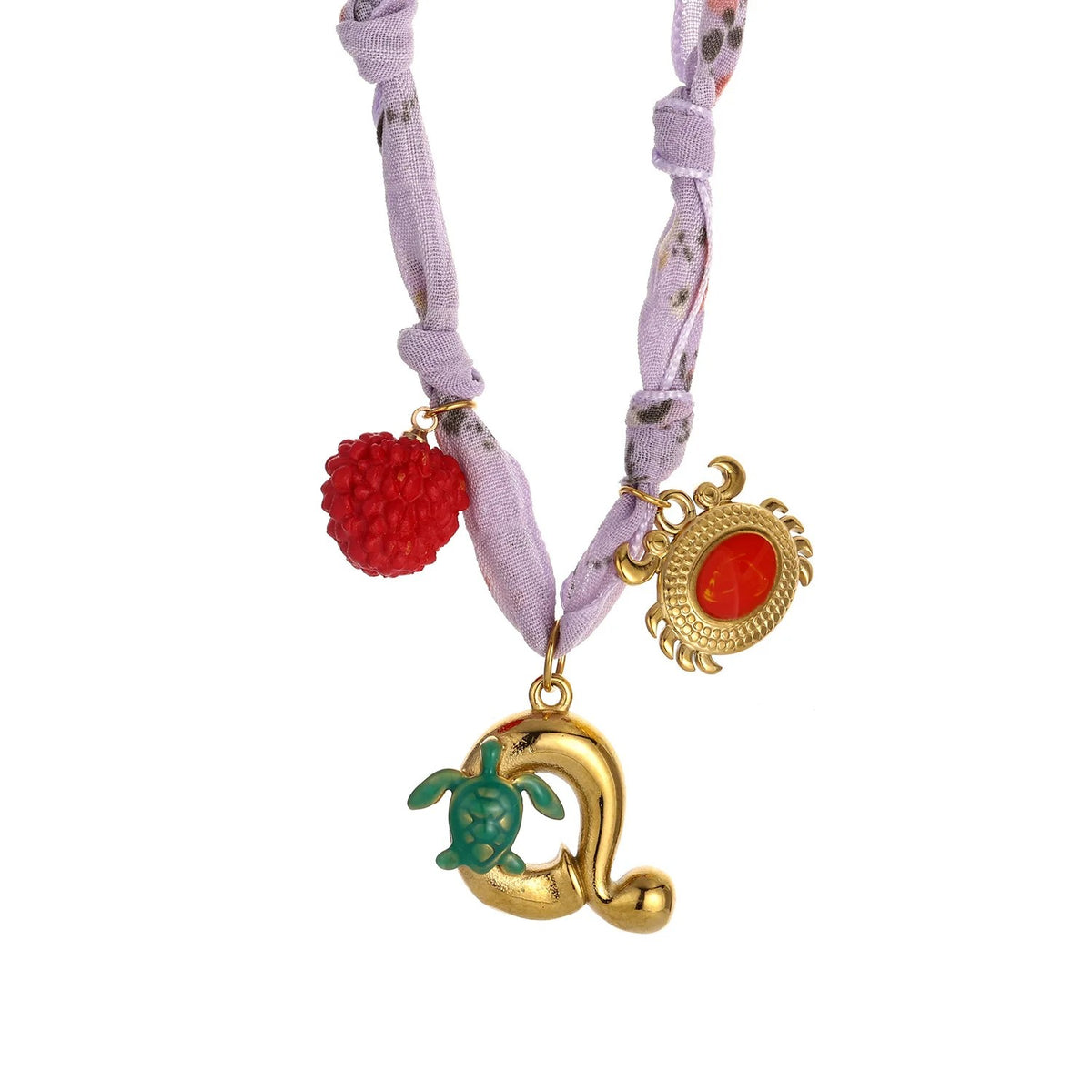 Initial Scarf Charm Necklace