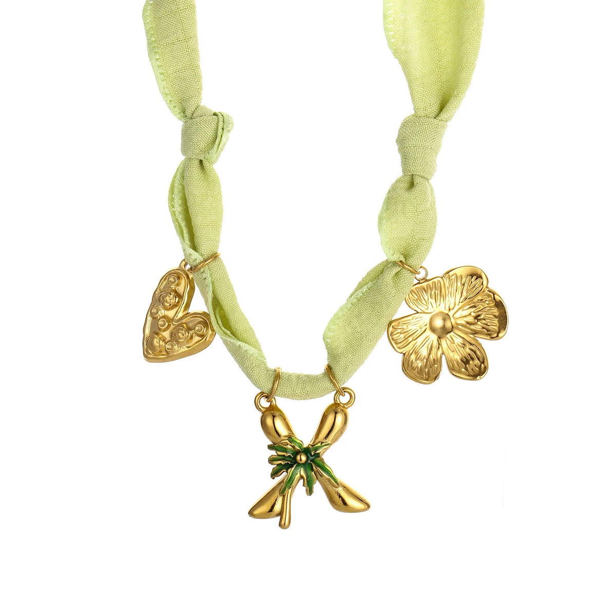 Initial Scarf Charm Necklace