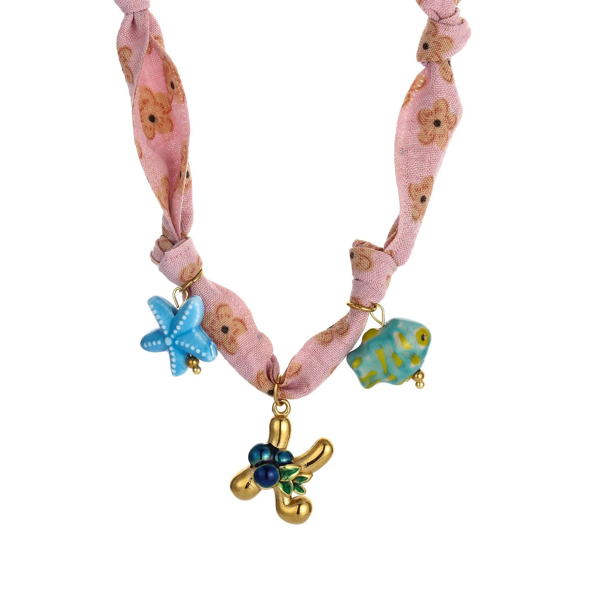 Initial Scarf Charm Necklace