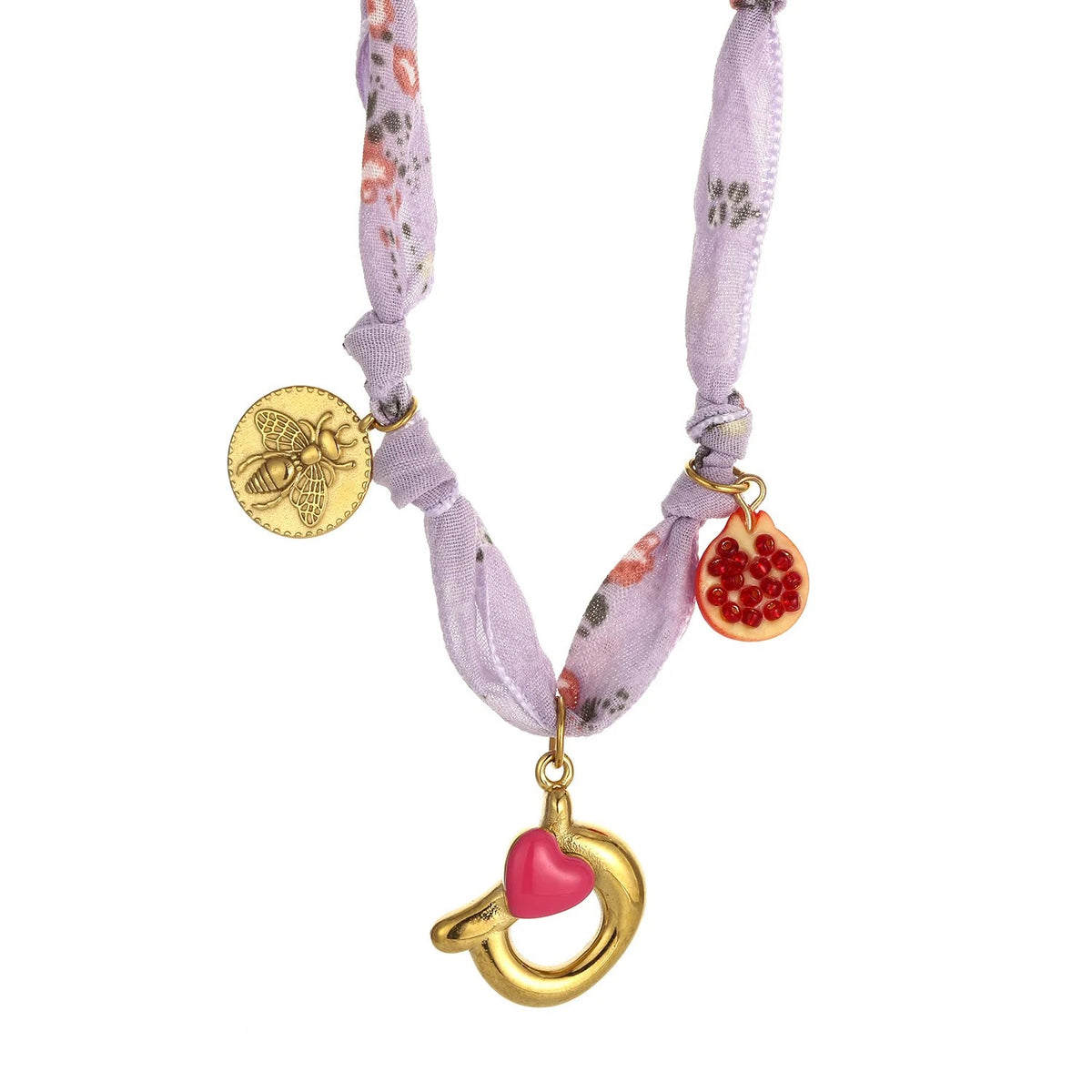 Initial Scarf Charm Necklace