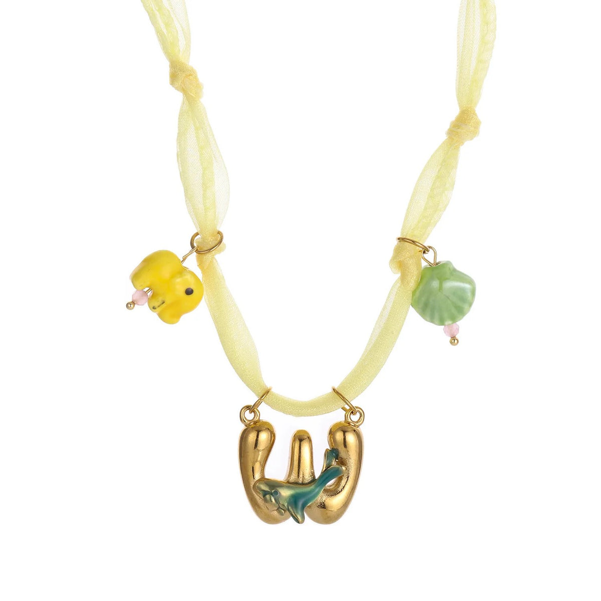 Initial Scarf Charm Necklace