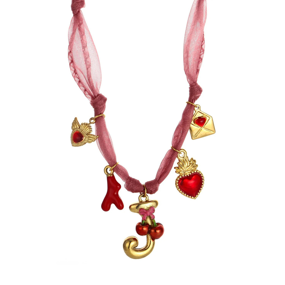 Initial Scarf Charm Necklace