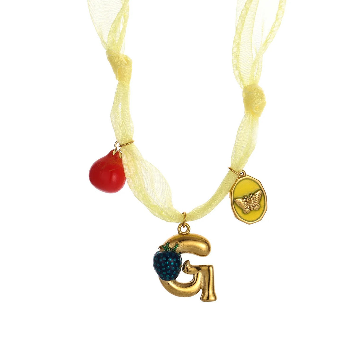 Initial Scarf Charm Necklace
