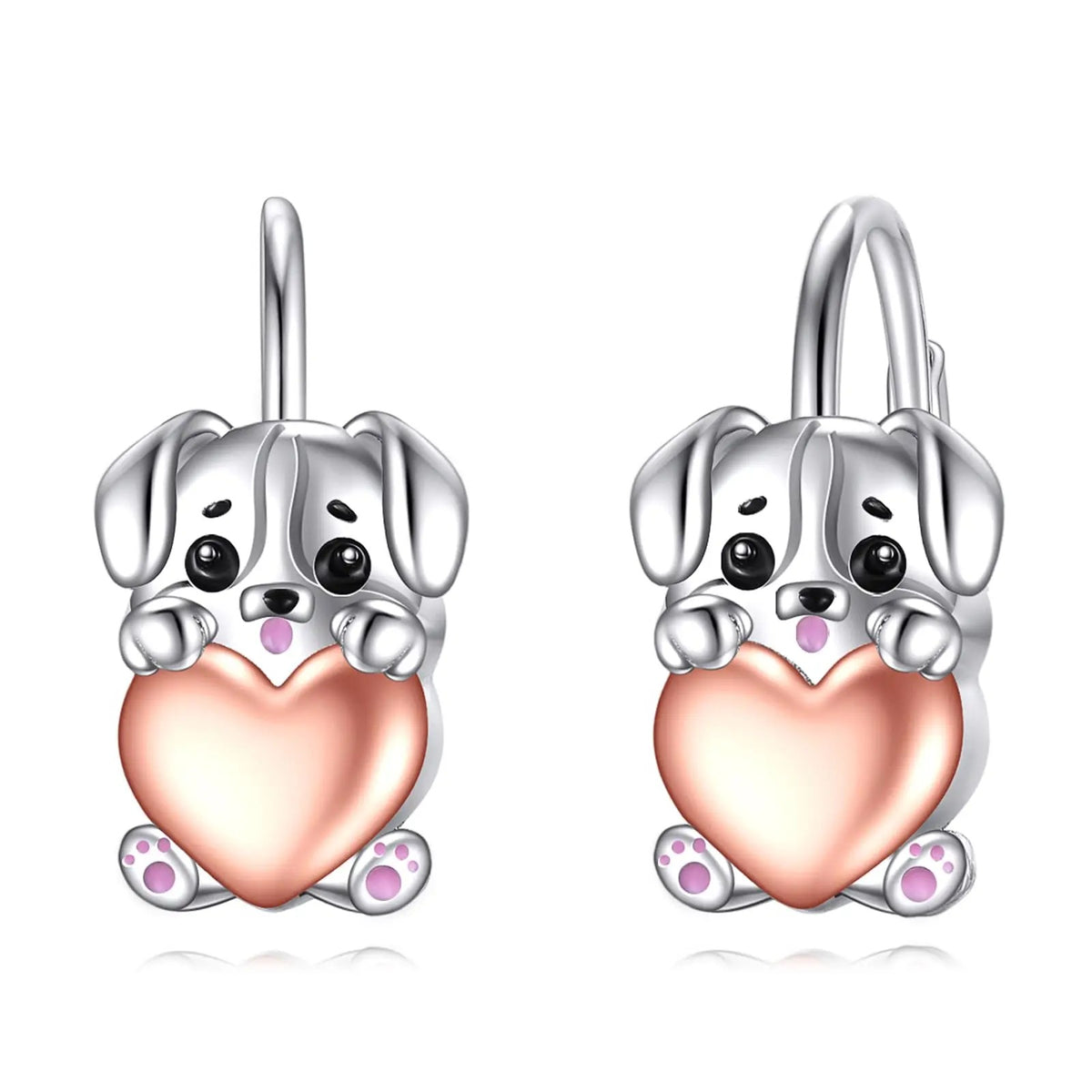 Puppy Heart Leverback Earrings