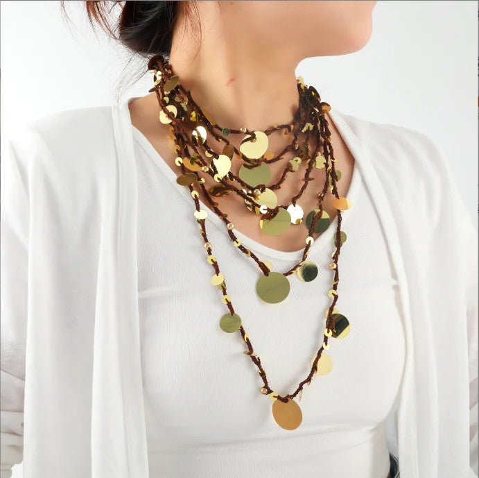 Layered Round Coin Necklace