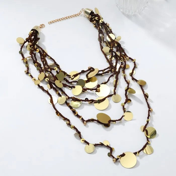 Layered Round Coin Necklace