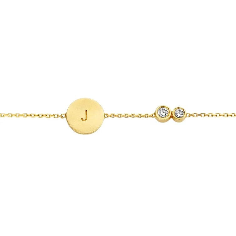 Initial & Coin Charm Bracelet Set