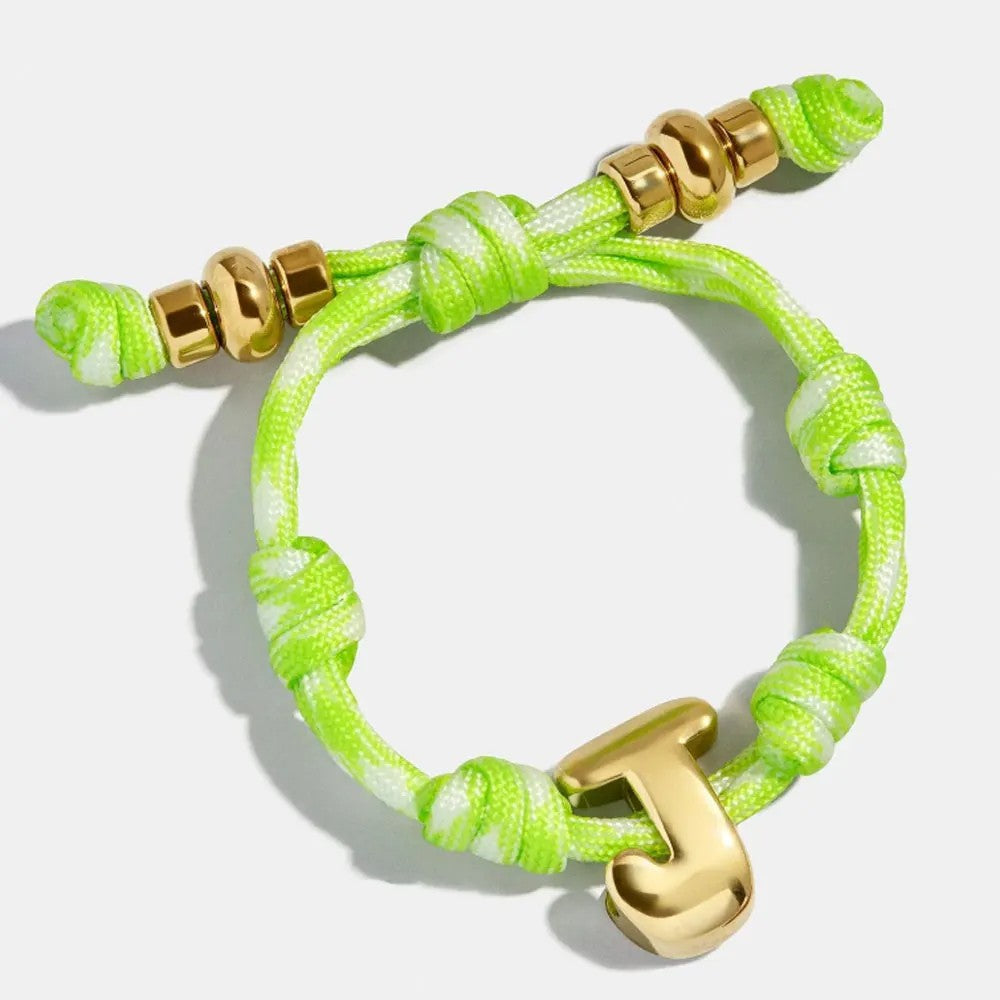 Red Rope Initial Knot Bracelet