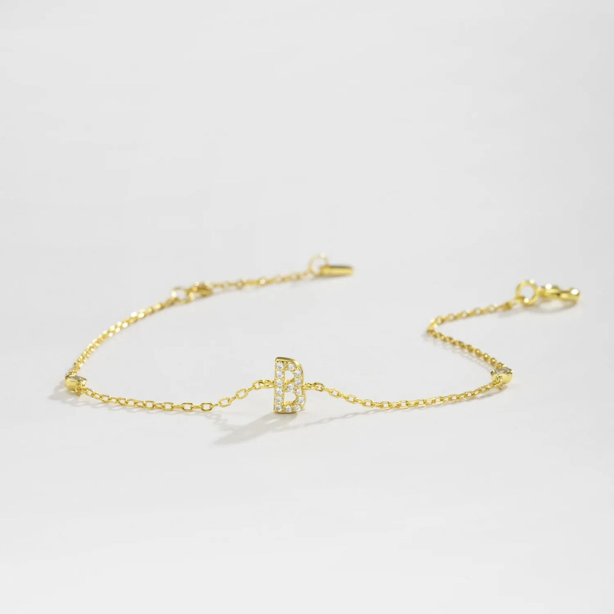 Crystal Initial M Link Bracelet
