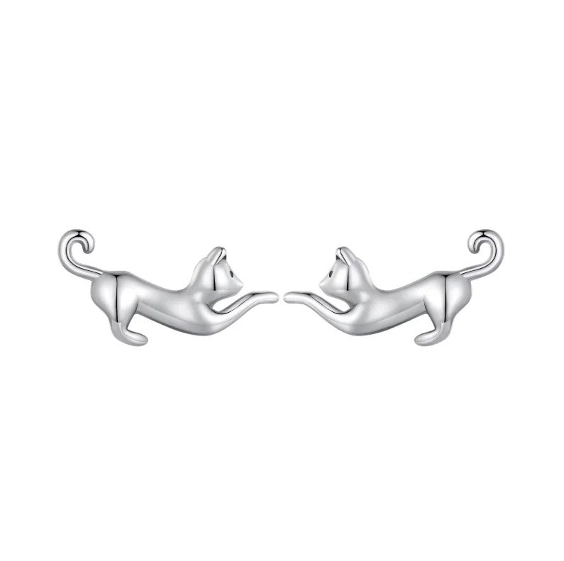 Playful Cat Stud Earrings