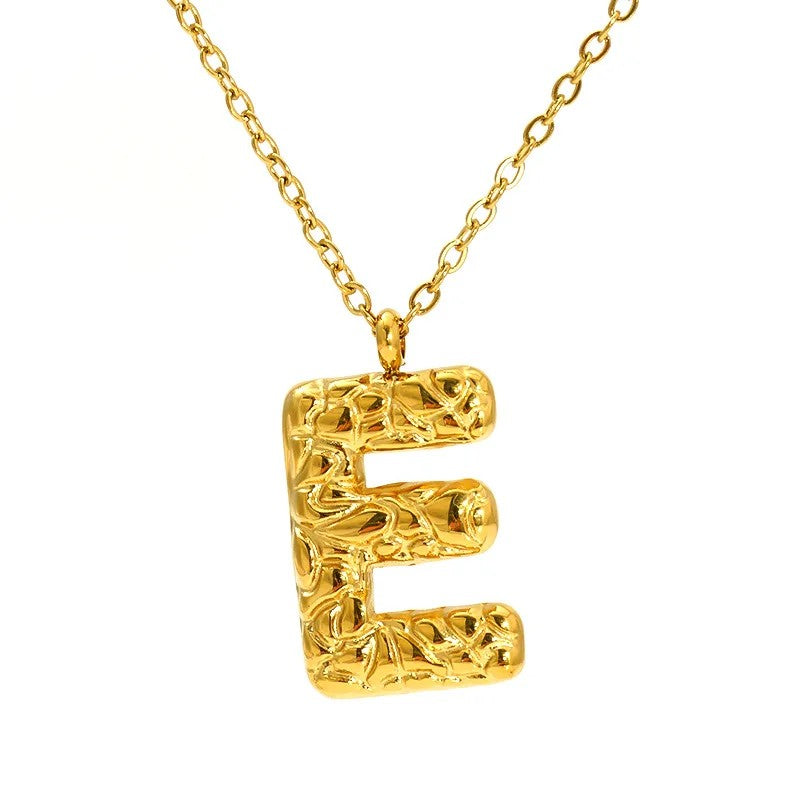 Textured Letter A Necklace