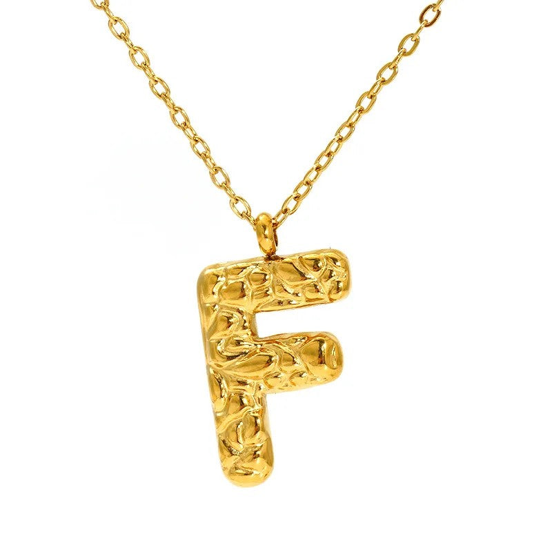 Textured Letter A Necklace