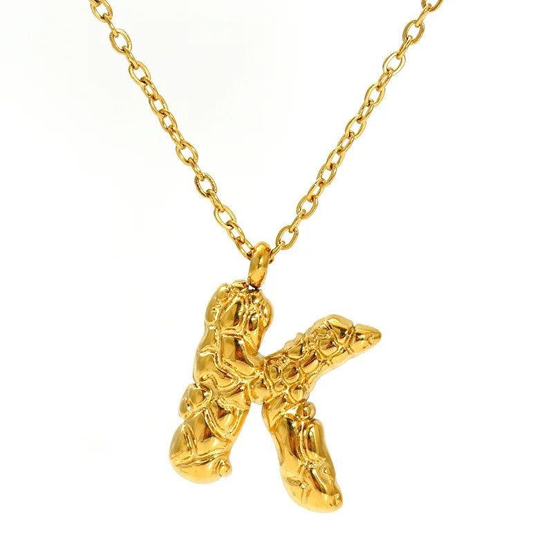 Textured Letter A Necklace