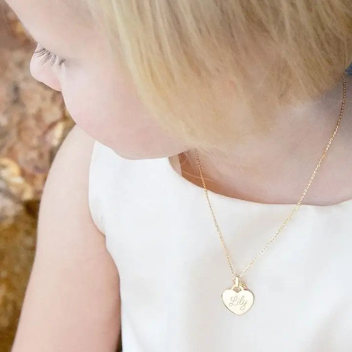 Initial Heart & Pink Crystal Necklace