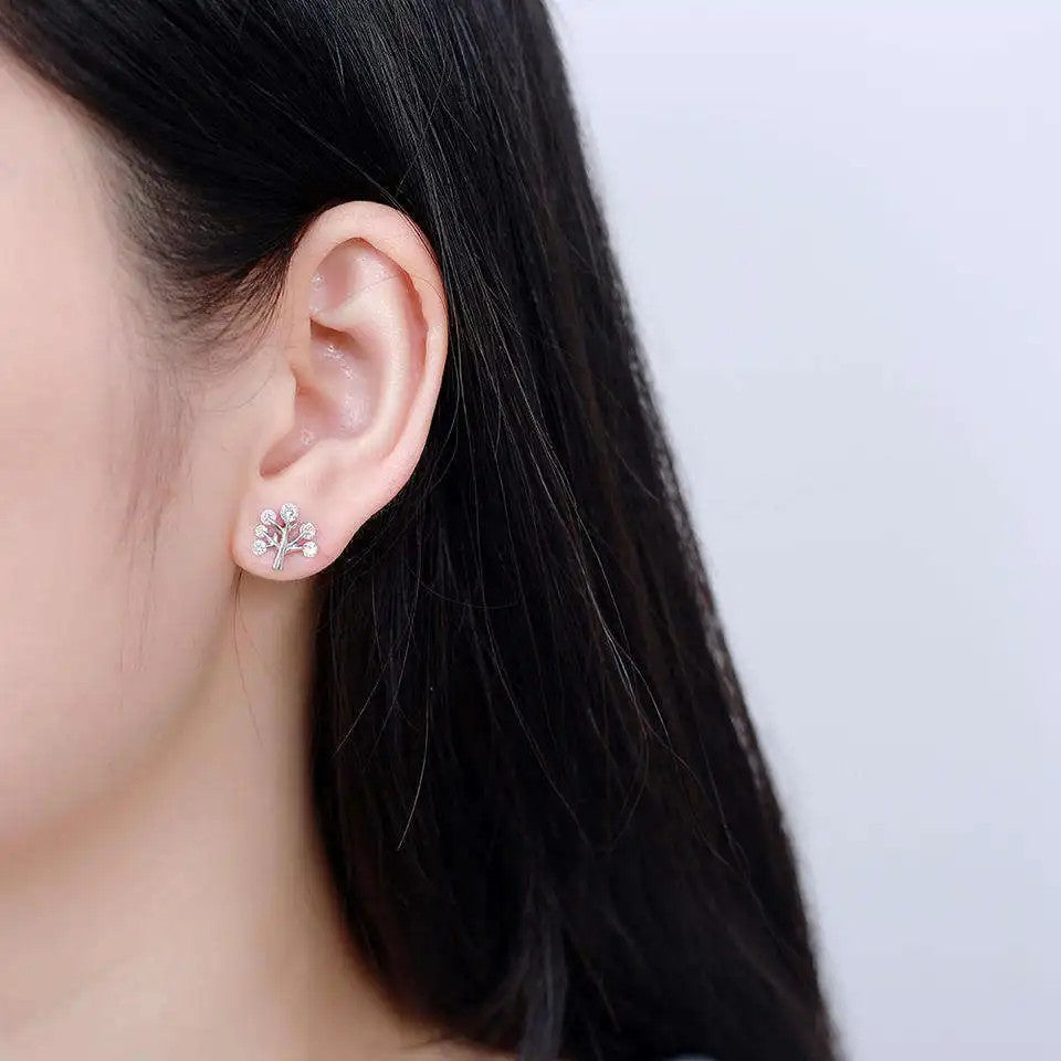 Crystal Tree Branch Stud Earrings