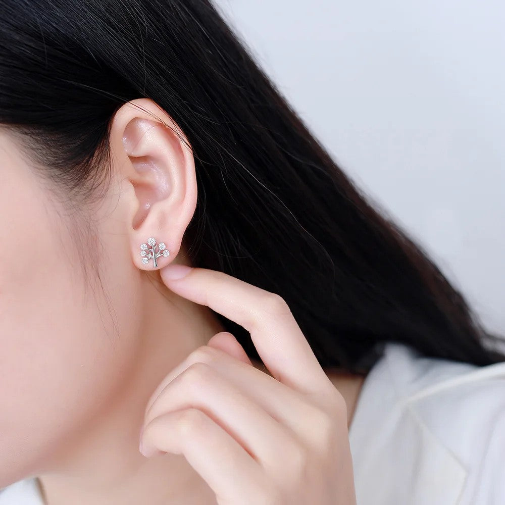 Crystal Tree Branch Stud Earrings