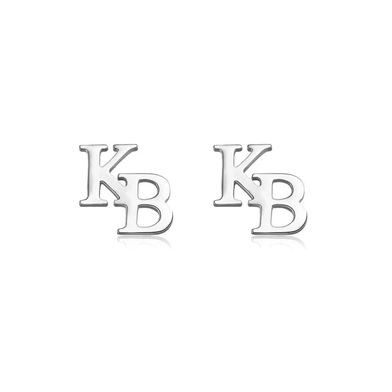 Double Letter Initial Stud Earrings