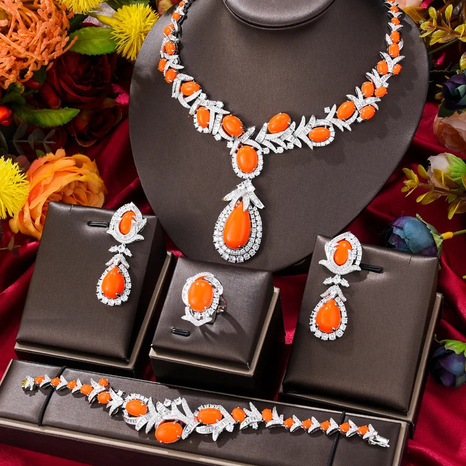 Leaf Statement Jewelry Set
