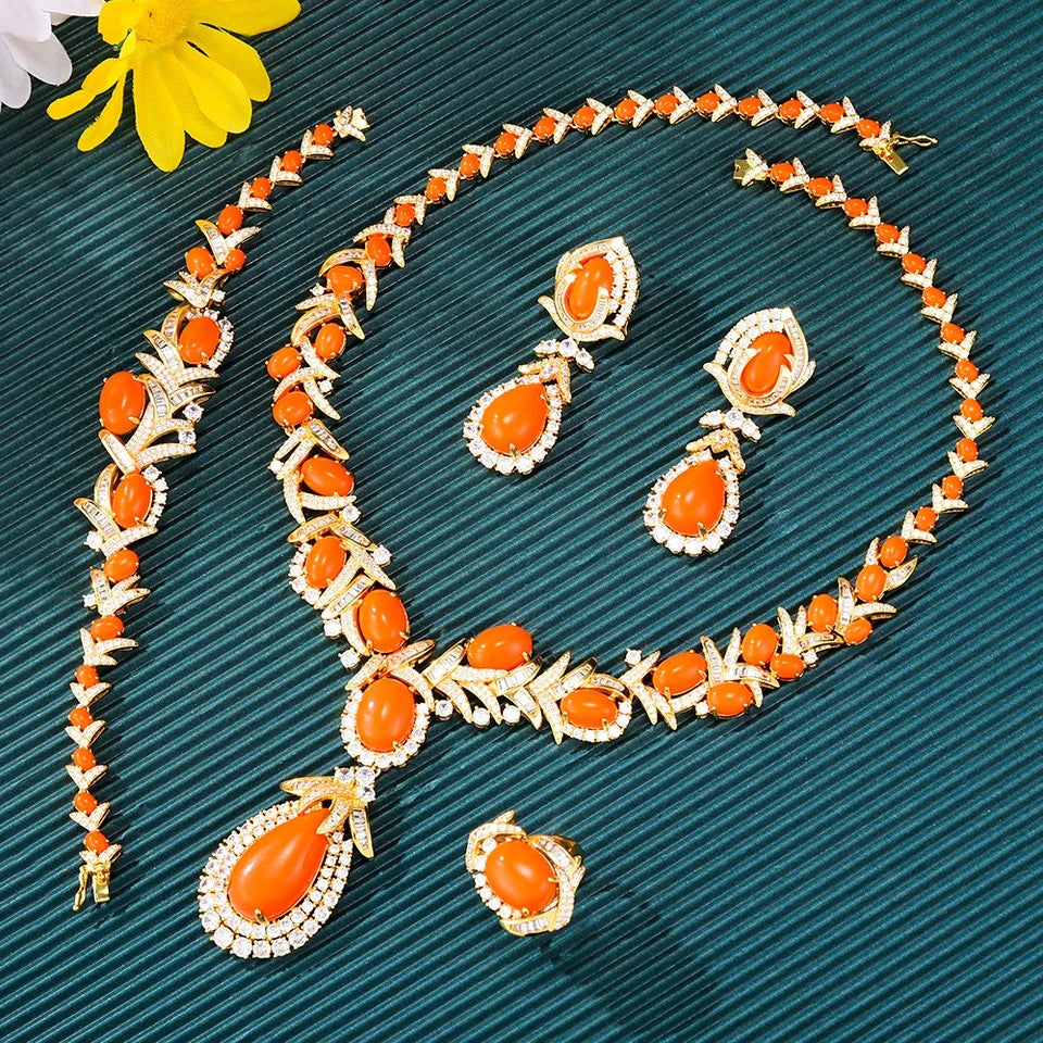Leaf Statement Jewelry Set