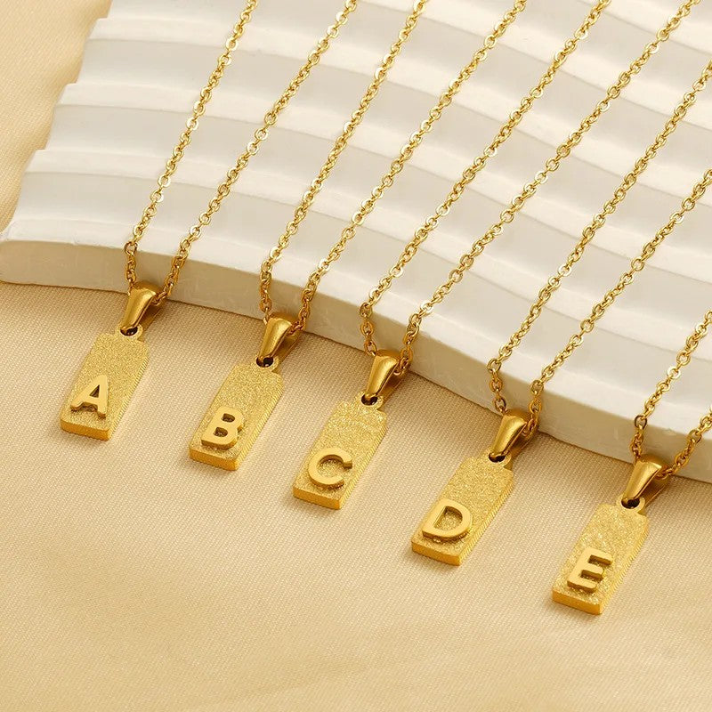 Geometric Initial Pendant Necklace