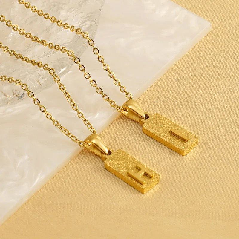 Geometric Initial Pendant Necklace