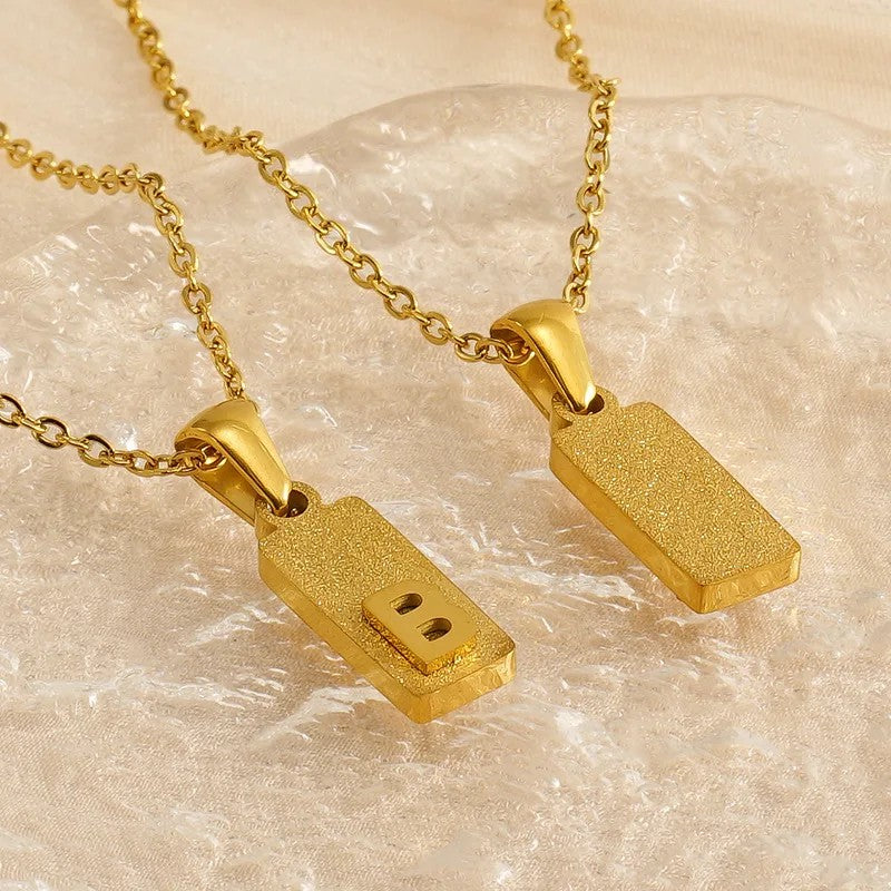Geometric Initial Pendant Necklace