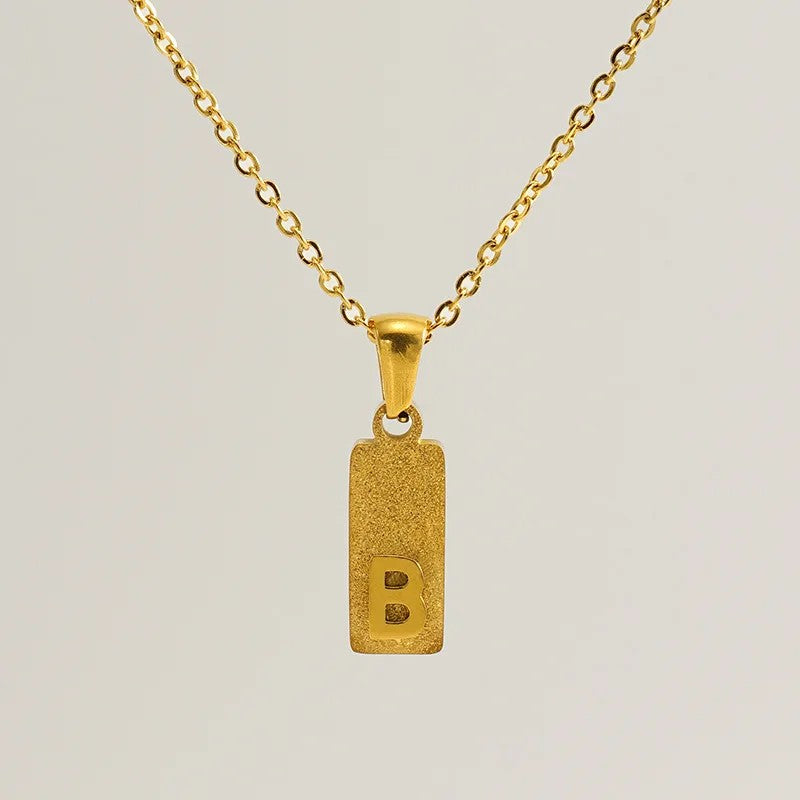 Geometric Initial Pendant Necklace