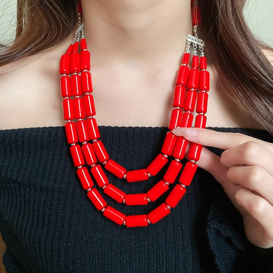 Colorful Tube Bead Jewelry Set