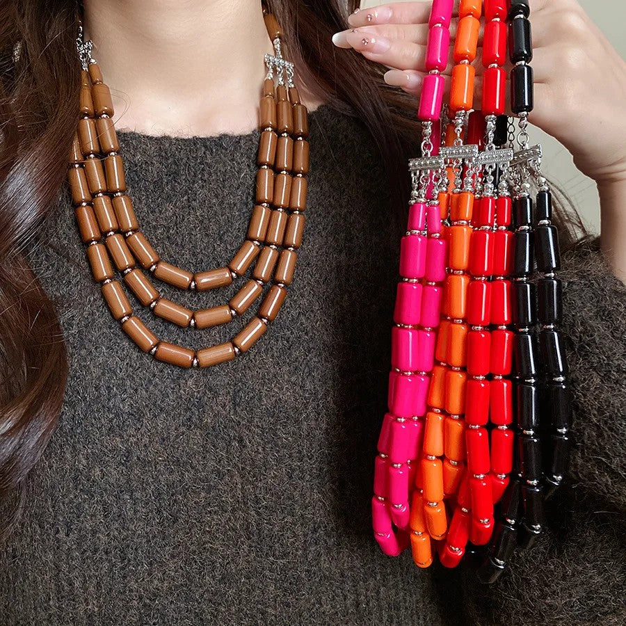 Colorful Tube Bead Jewelry Set