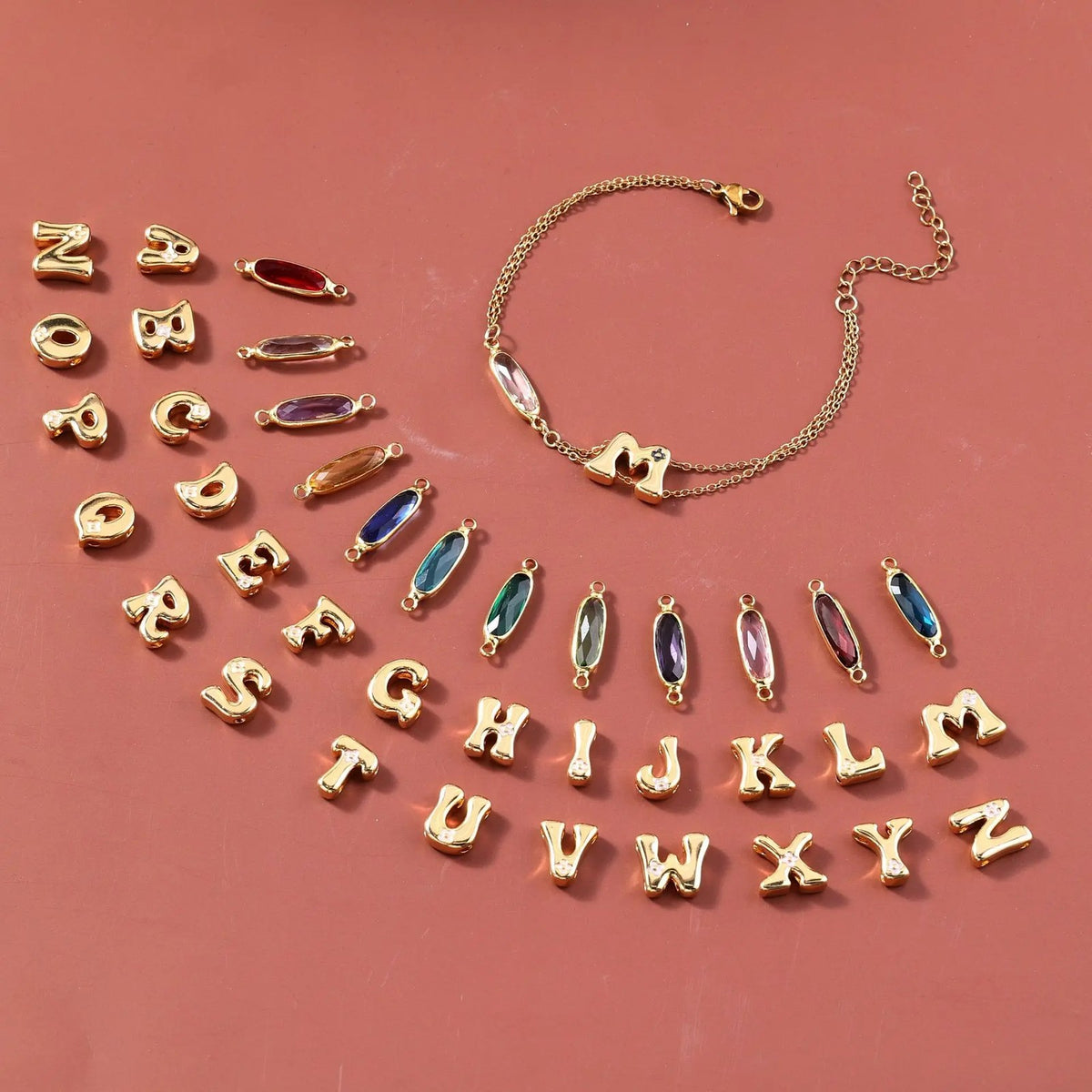Gold-Tone Letter B Charm Bracelet