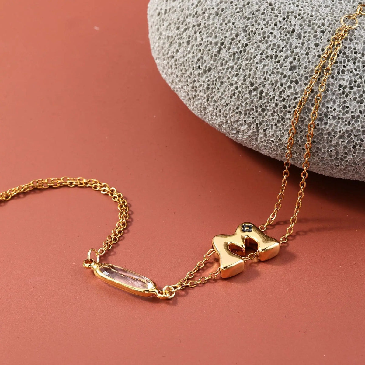 Gold-Tone Letter B Charm Bracelet