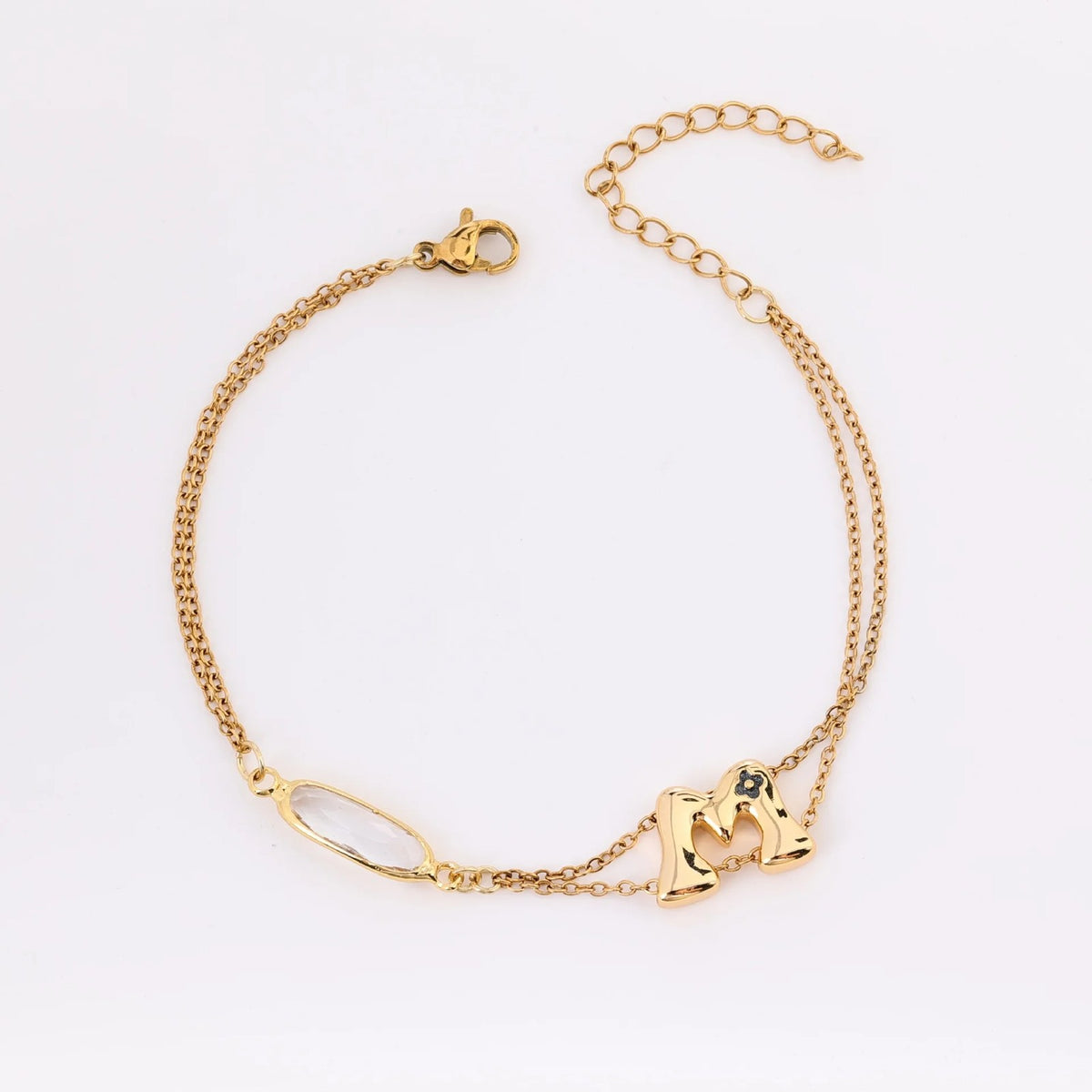 Gold-Tone Letter B Charm Bracelet