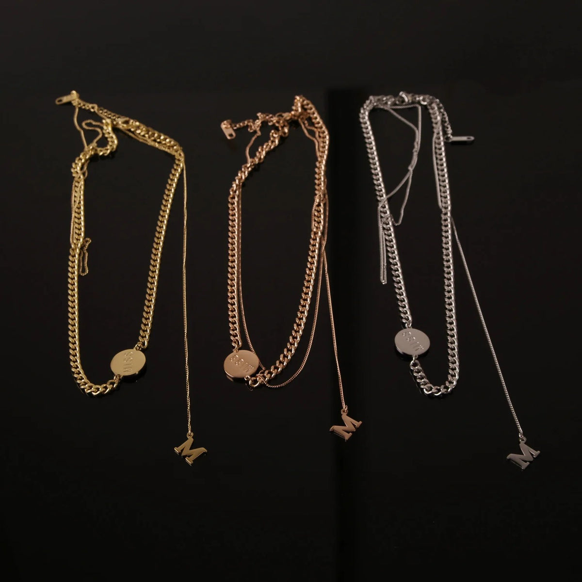 Miss Disc Layered Chain Necklace