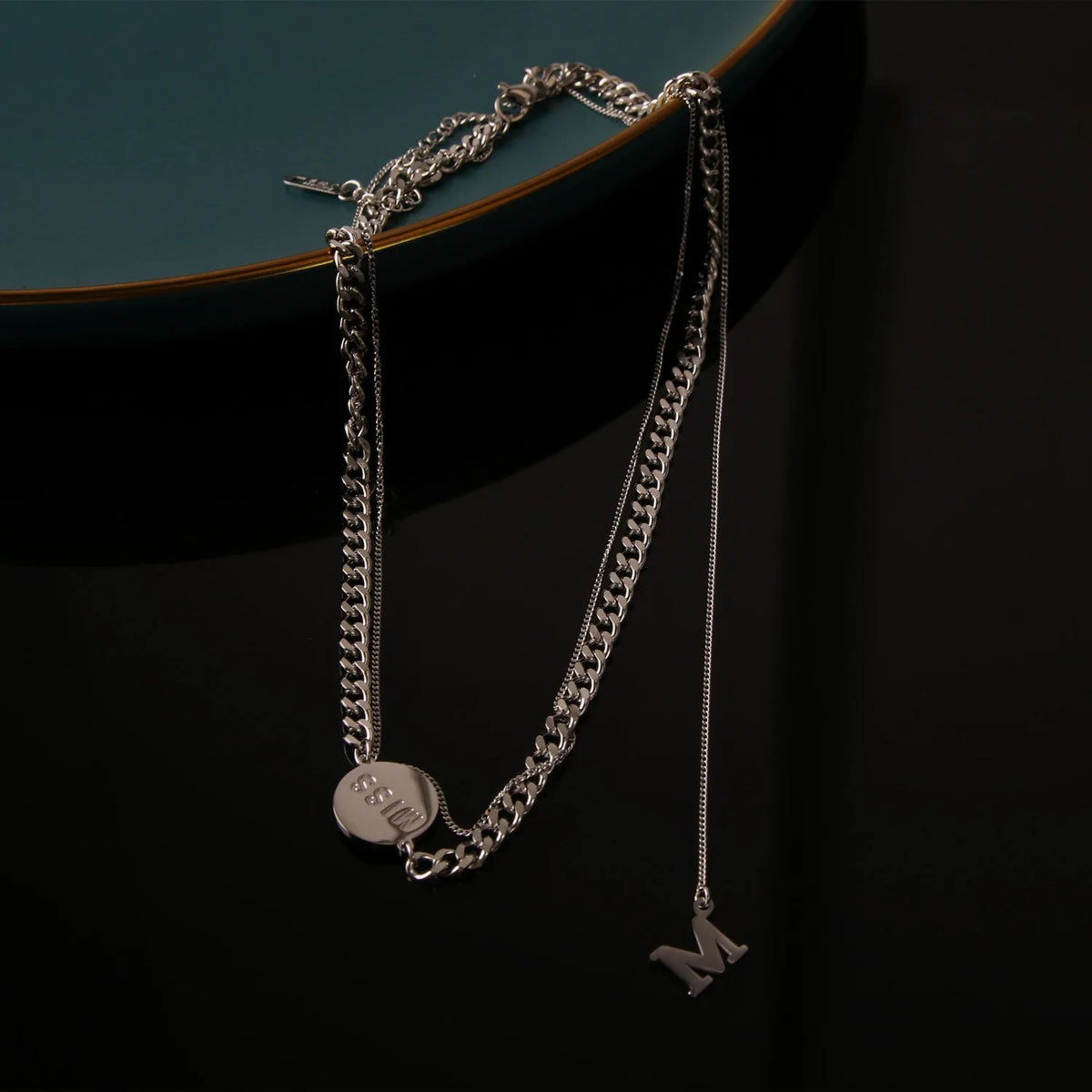 Miss Disc Layered Chain Necklace