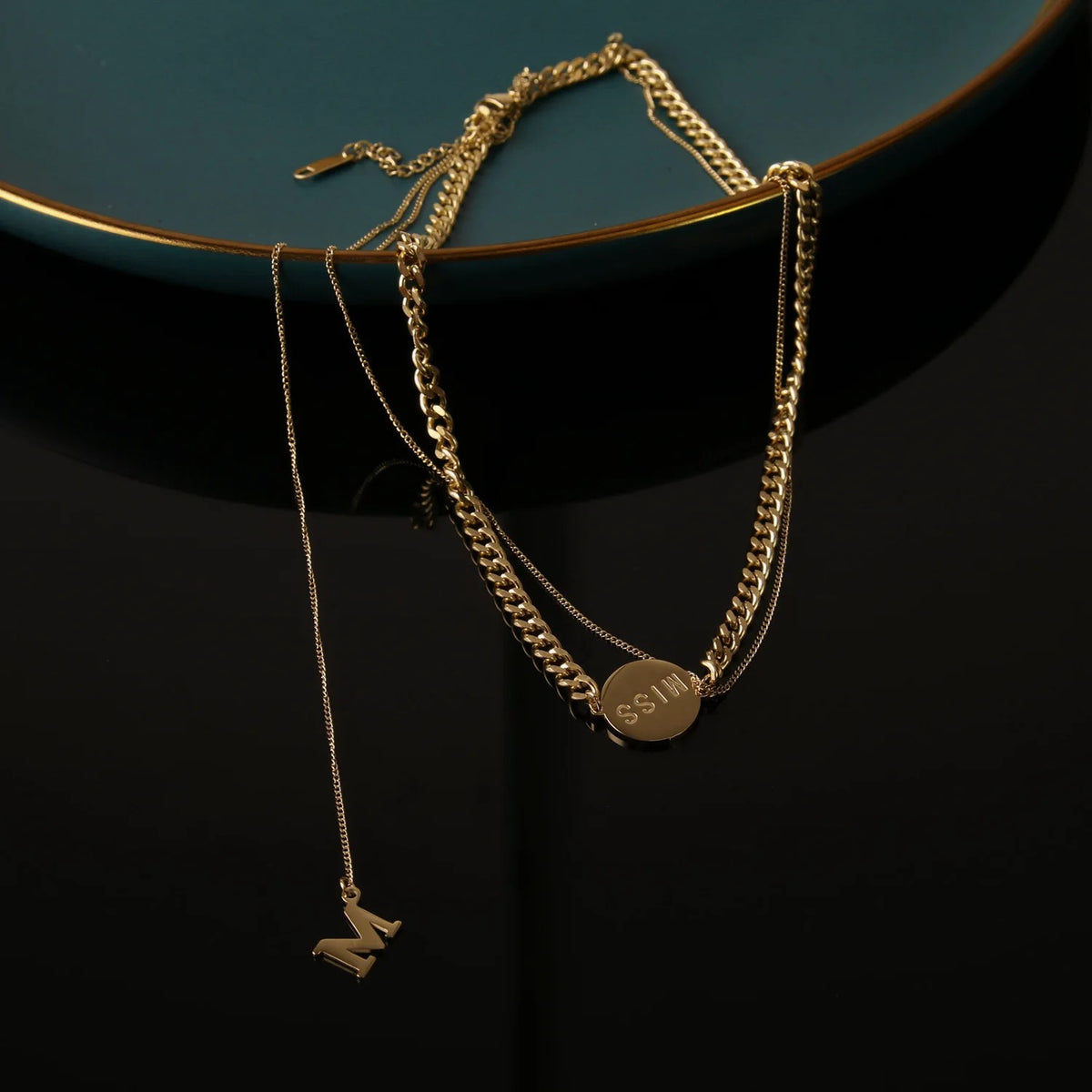 Miss Disc Layered Chain Necklace