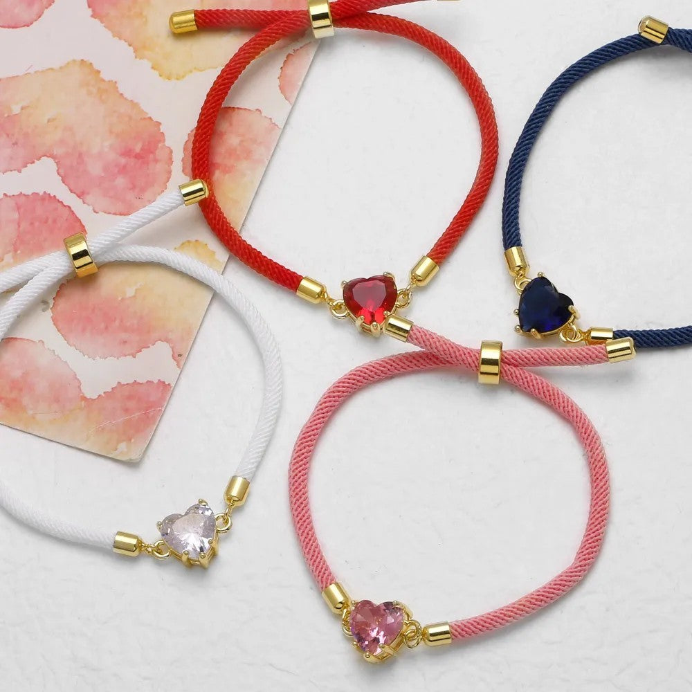 Heart Zircon Strand Bracelet