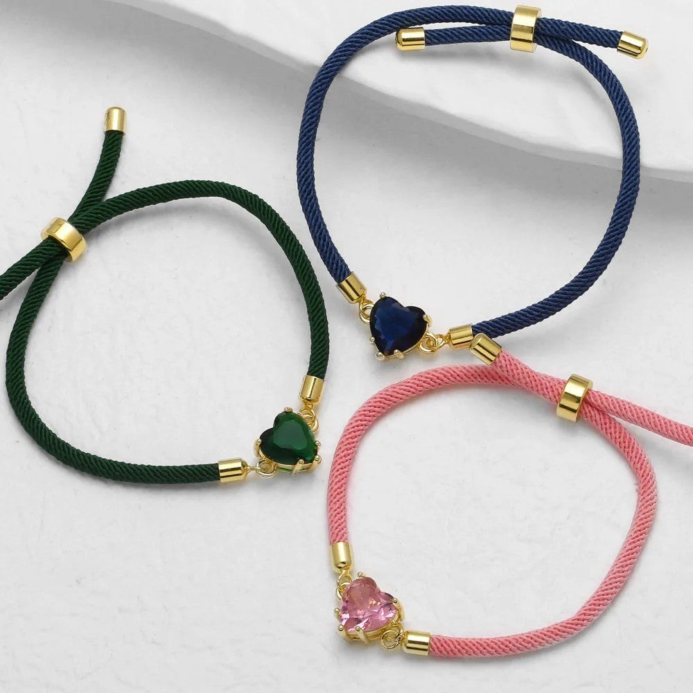 Heart Zircon Strand Bracelet