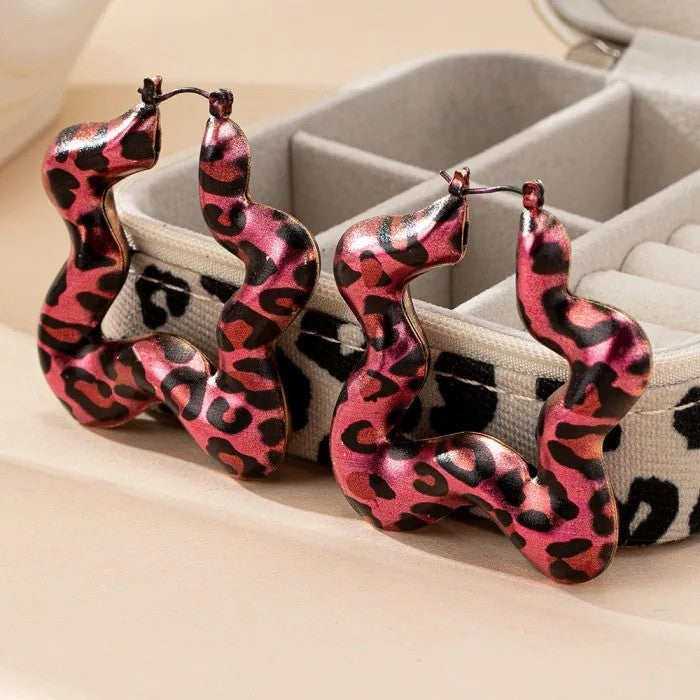 Leopard Star Drop Earrings