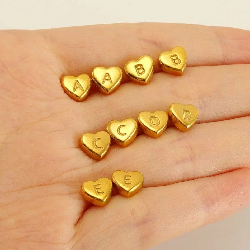 Engraved Initial Heart Stud Earrings