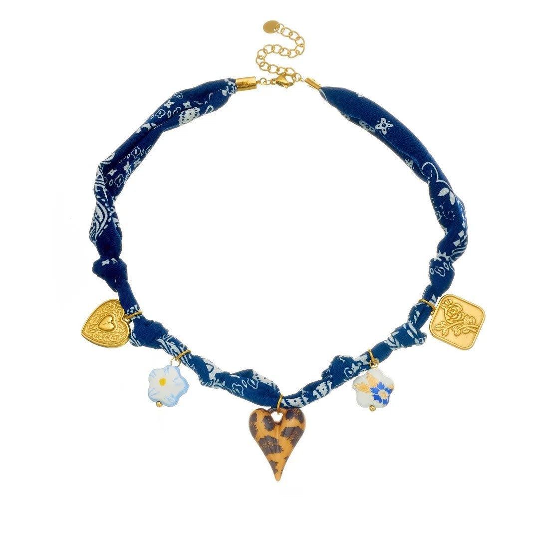 Leopard Heart & Floral Ribbon Jewelry Set