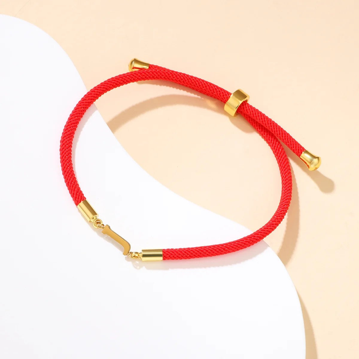 Red Woven Initial Letter Bracelet