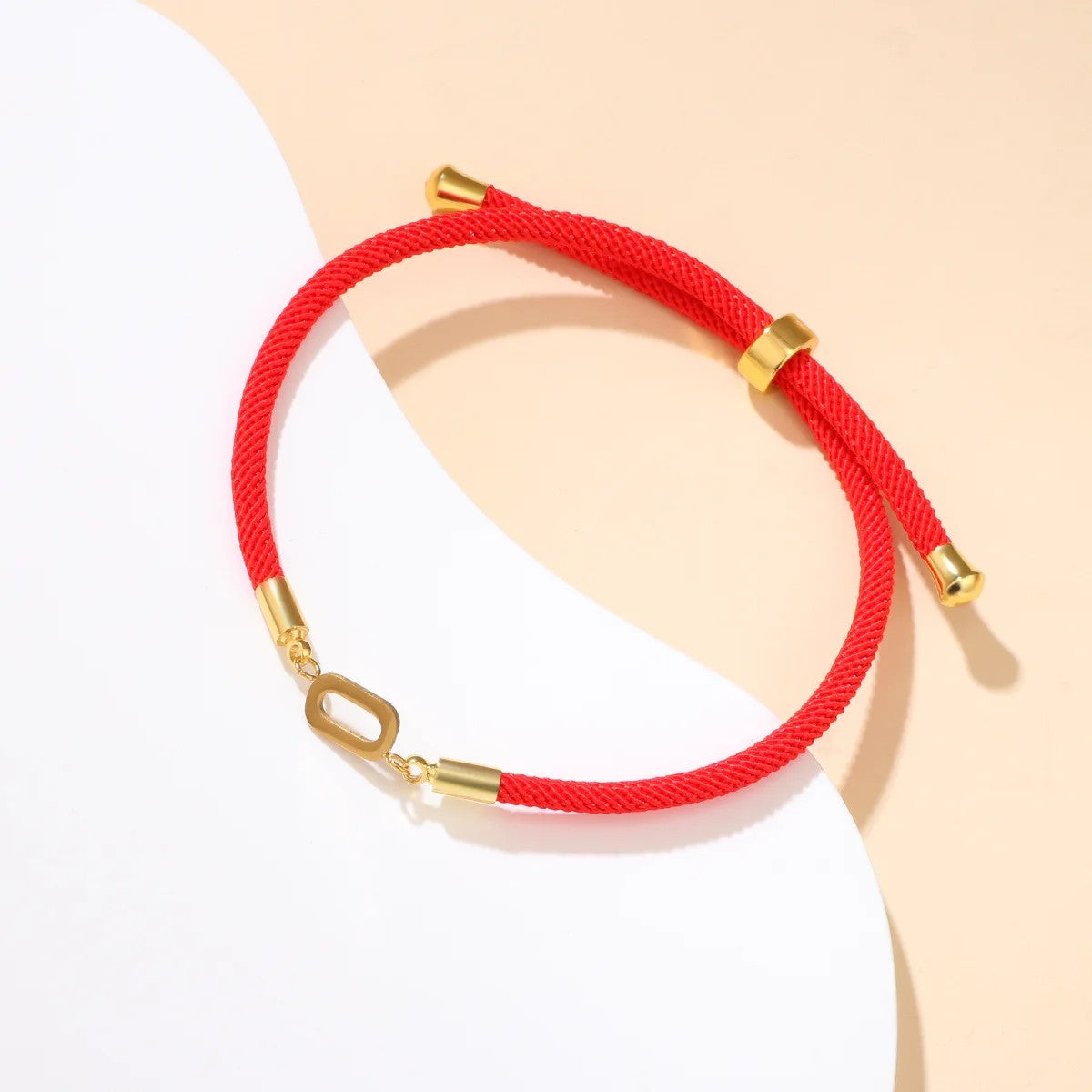 Red Woven Initial Letter Bracelet