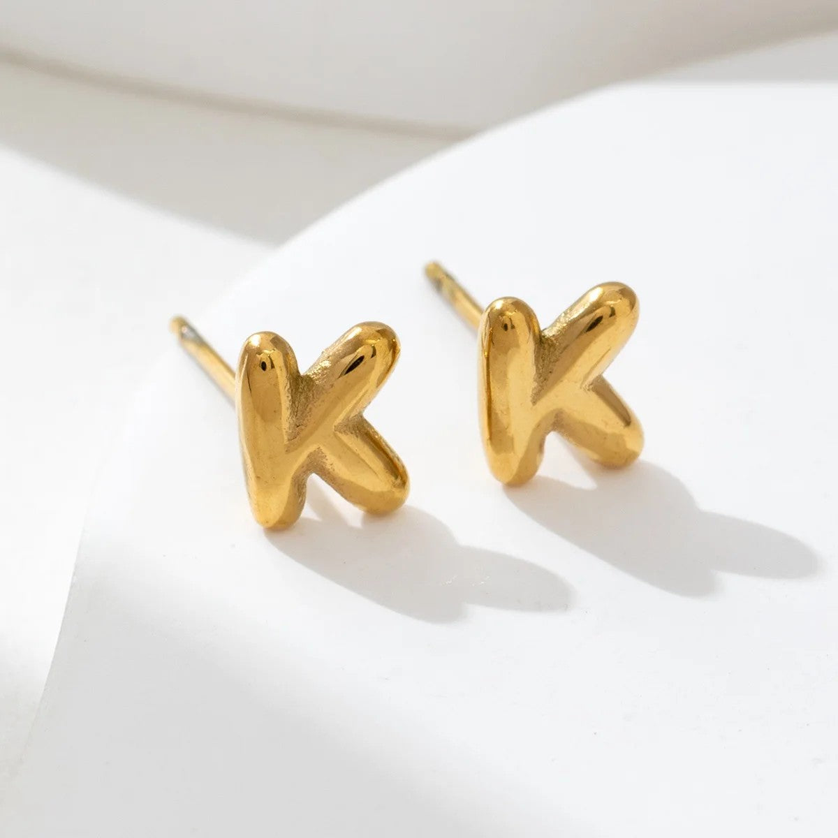 Letter K Stud Earrings