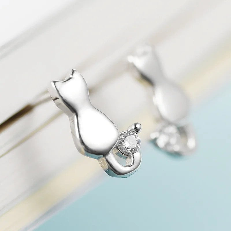 Cat Silhouette Cuff Earrings