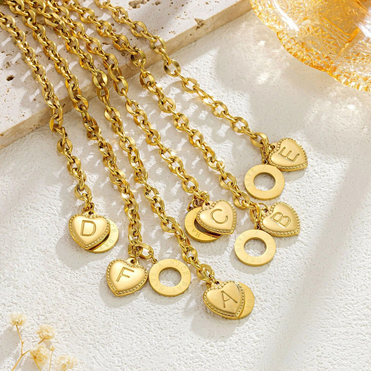 Heart & Letter Charm Bracelet