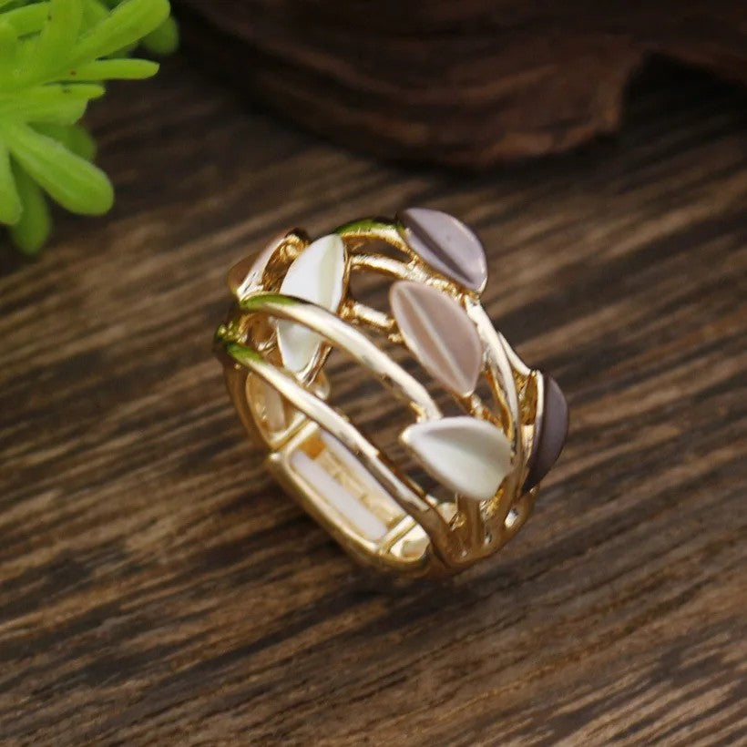 Multicolor Petal Caged Ring